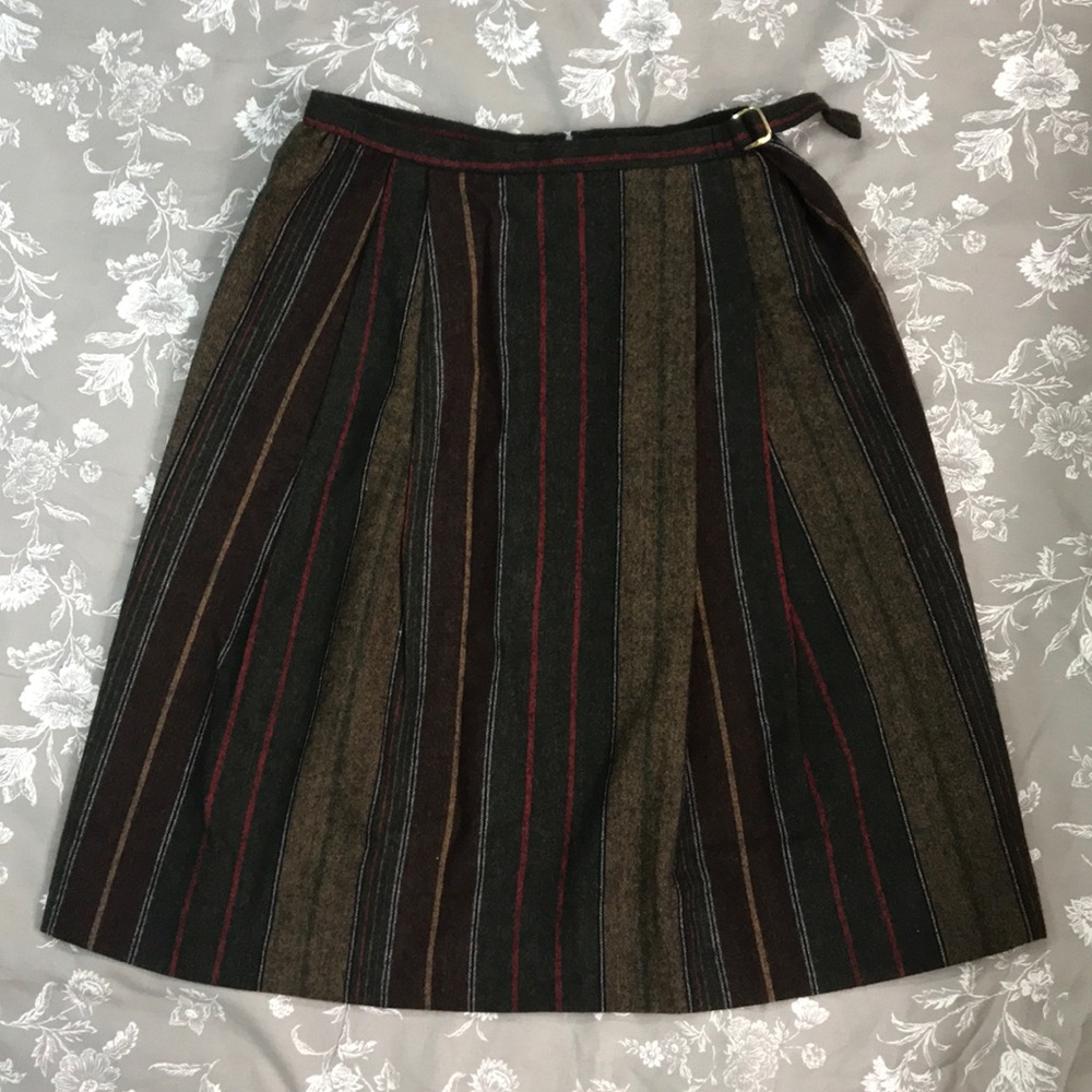 Vintage Wool Skirt With Adjustable Waist